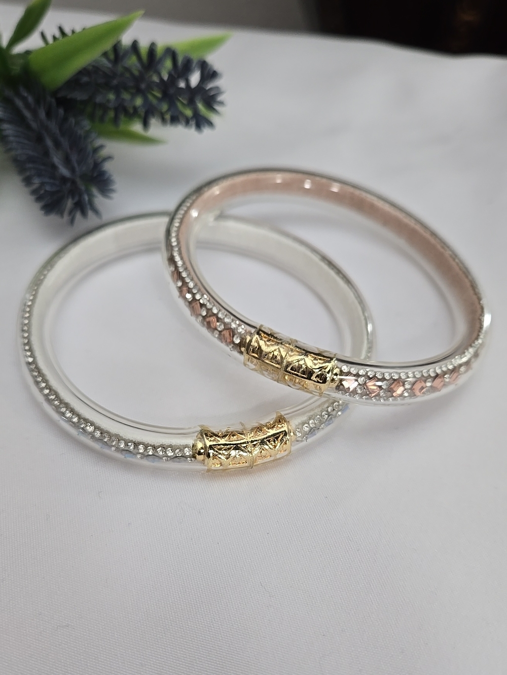 All Weather Bangles In Tzubbie-sized Infused With Bold 8mm Crystal NOT  Budhagir